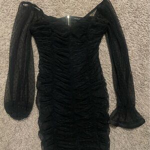 Haute Monde Black Sheer Dress Medium